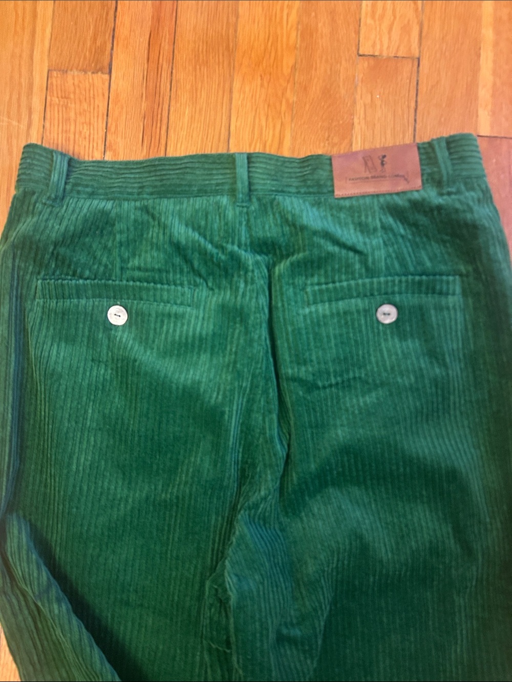 NWT fashion brand company poison green corduroy granpa trousers unisex medium - Picture 7 of 7